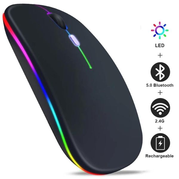 

mice anmck 2.4g wireless gaming mouse home office business silent mini optical usb chargeable led for lappc