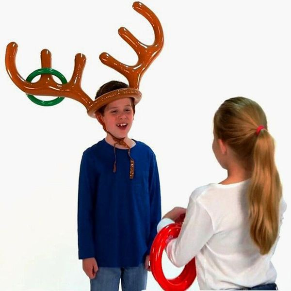 

christmas decorations decoration inflatable santa funny reindeer antler headband toys antlers game ring toss