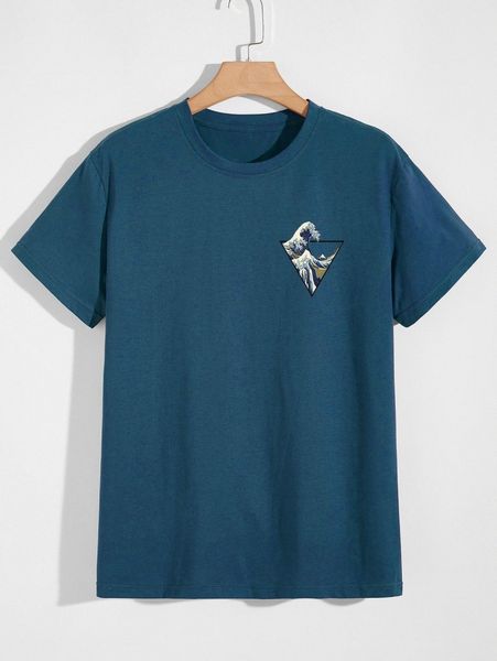 

romwe guys wave graphic tee 35dn#, White;black