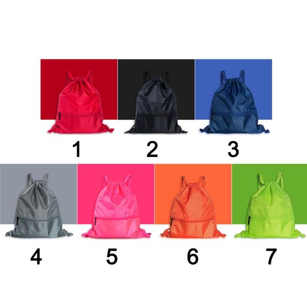 

backpack gym sport fitness bag waterproof zipper foldable nylon solid drawstring lock hiking camping pouch beach swimming