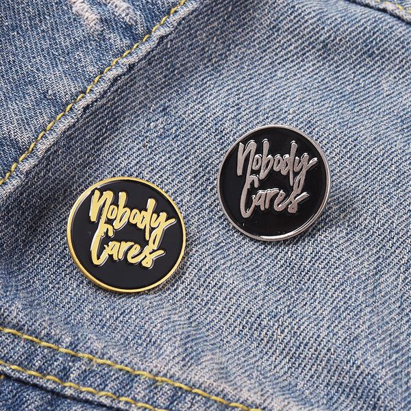 

european circular letter paint brooches alloy clothes lapel pins jewelry accessories women backpack bags cowboy badge ornaments gold silver, Gray