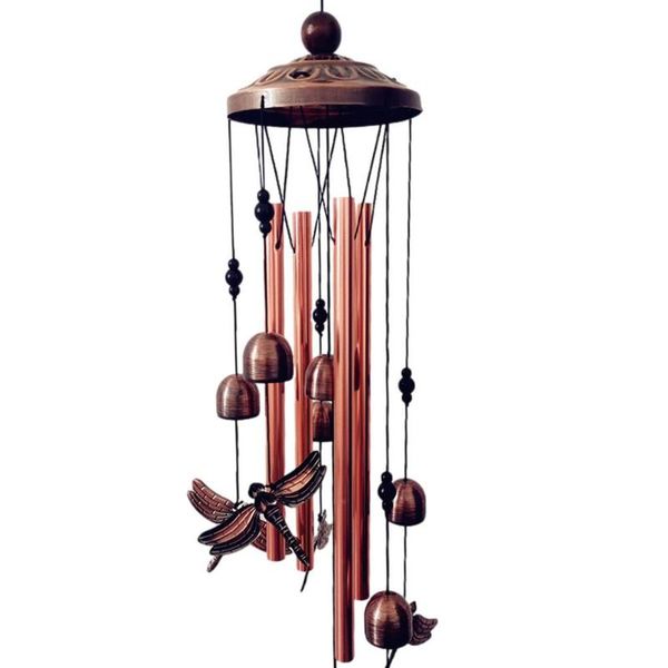

decorative objects & figurines outdoor dragonfly wind chimes yard garden tubes bells copper antique windchime wall hanging home decor