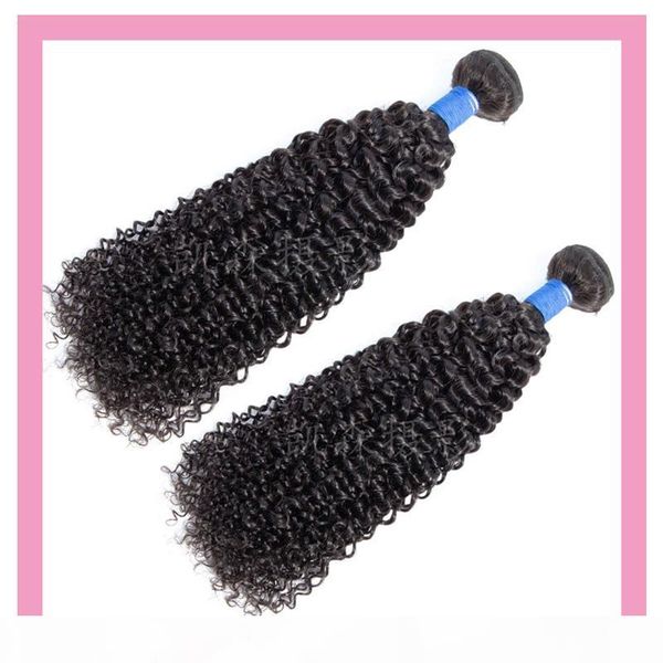 

peruvian 100% human hair kinky curly virgin hair extensions 2 pieces sample curly double wefts wholesale natural color, Black