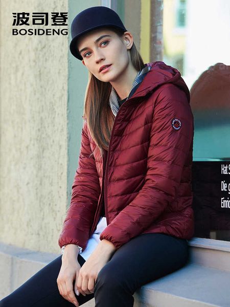 

bosideng 2021 new collection early winter down jacket women hooded down coat ultra light waterproof oversize b90131014b t191024, Black