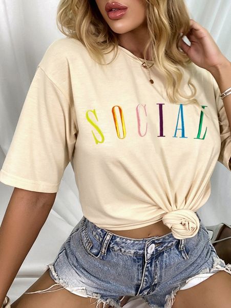 

letter graphic drop shoulder tee g5ux#, White