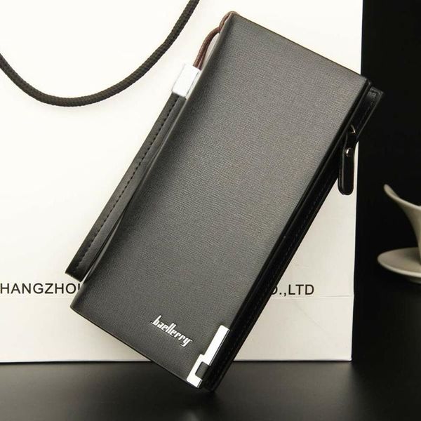 

wallets luxury men's leather long zipper masculina carteras id holder clutch purse billetera wallet portefeuille, Red;black