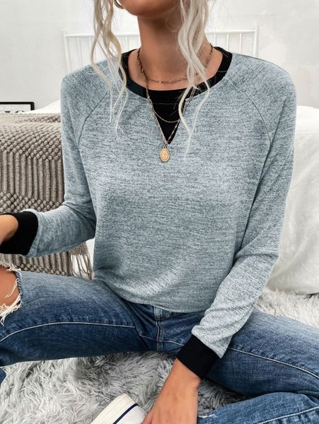 

colorblock raglan sleeve sweatshirt 15ca#, White;black