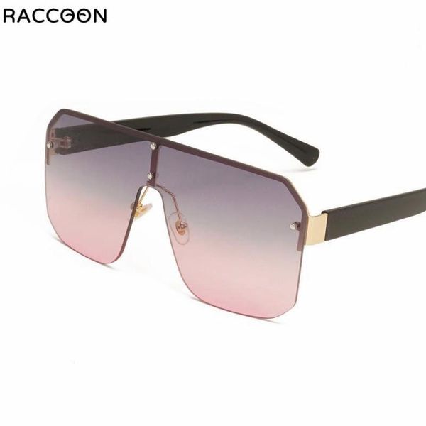 

sunglasses vintage gradient shield 2021 women men safety blocking sun rays oversized shades rimless square glasses summer brand, White;black