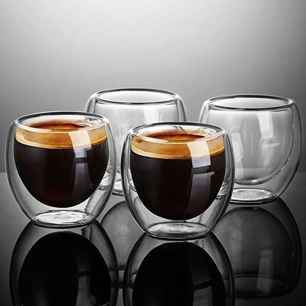 

wine glasses double wall glass espresso coffee cup 80ml /250ml/350ml/450ml for water beer