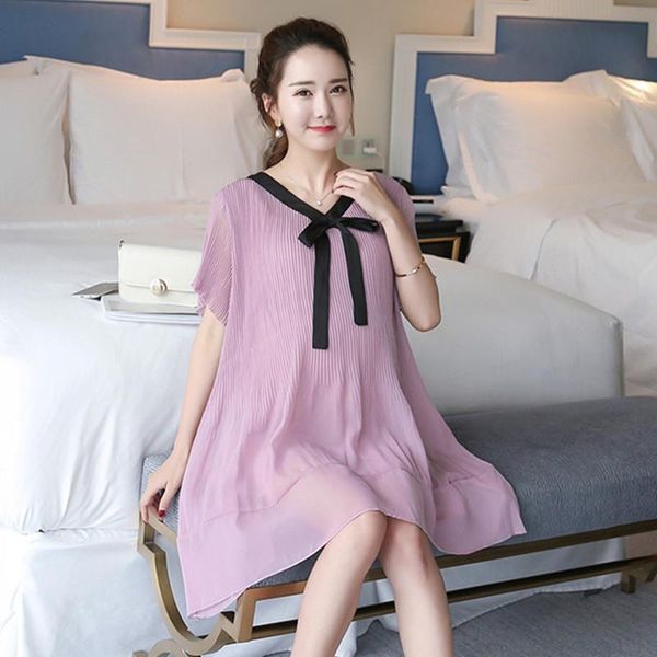 

maternity dresses pregnancy clothes dress summer striped women's clothing casual pregnant chiffon loose korean, White