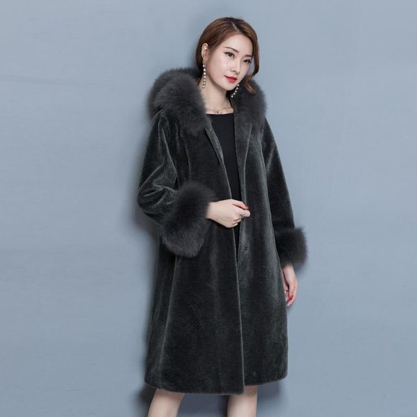 

women's wool & blends wywan 2021 autumn and winter woolen coat female mid-long korean temperament ular outerwear women, Black