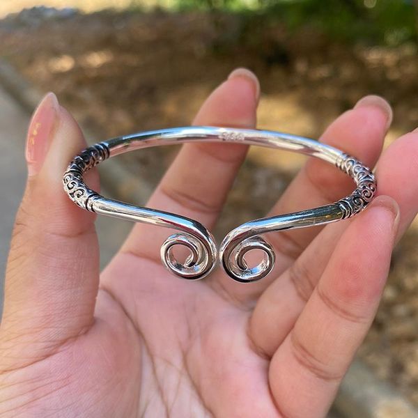 

bangle openable 2021 silver color charm dubai bracelet for women gentle temperament valentine's day gift nove, Black