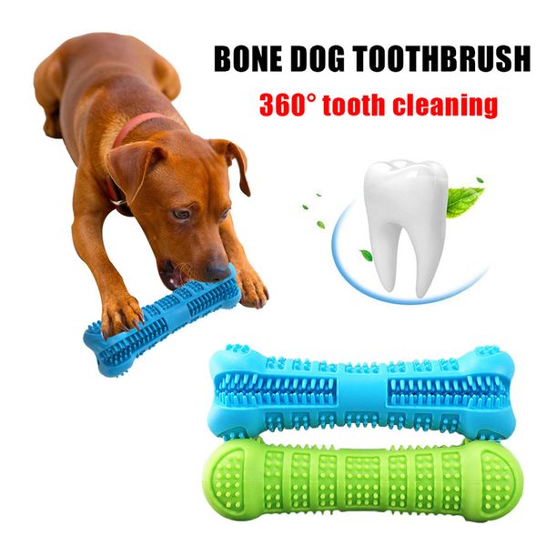 

Puppy Teeh Cleaning Dog Toohbrush Sick Dog Chew Toys Small Medium Breed Doggie Denal Bone Brushing Silicone Pe Brush Bie, Green