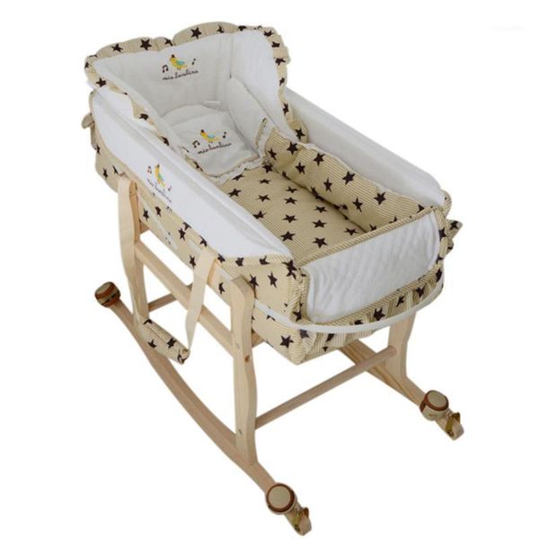 

baby cribs removable with pillow multifunctional cradle infant shaker portable playpen crib babybed1