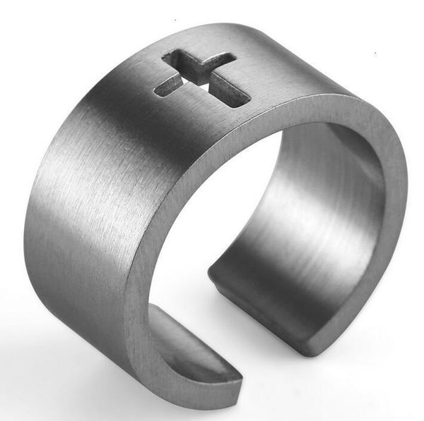 

gold silver 2color men punk vinatge fashion trend brand cross retro cool ring men's stainless steel hip hop rock band gift accessories