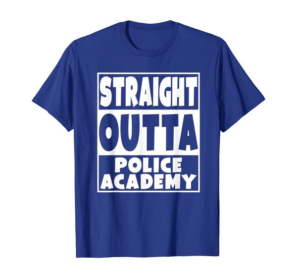 

straight outta police academy t-shirt, White;black