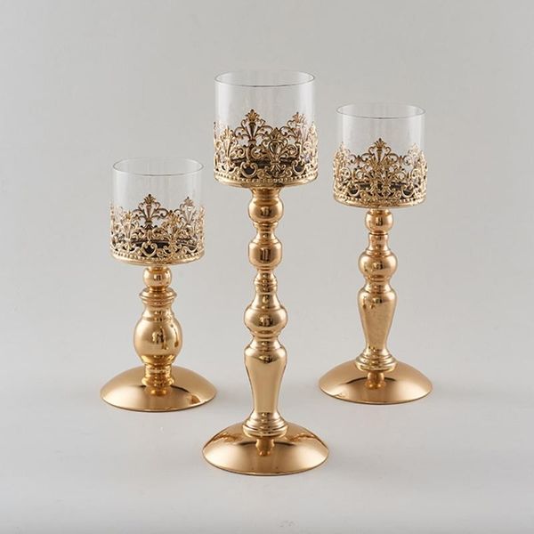 

candle holders elegant plated iron holder glass tea light decorations classic candles stand wax candlestick