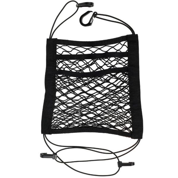 

car organizer mesh 3 layer seat back net pocket handbag purse holder driver storage netting pouch auto cargo bag