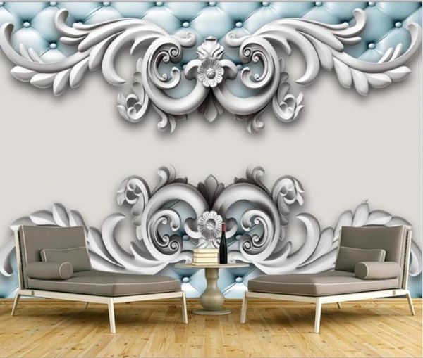 

customized 3d p wallpaper mural modern nordic style european relief plaster pattern tv background wall
