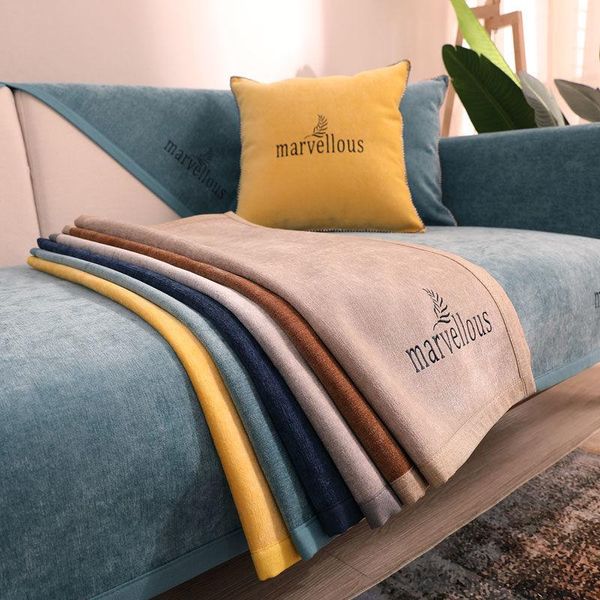 

chair covers soft sectional sofa cover nordic chenille solid color towel universal non-slip couch for living room
