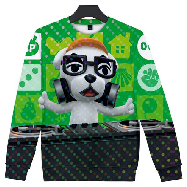 

men's hoodies & sweatshirts animal crossing dj dog women casual kawaii cartoon printing harajuku 3d pullovers clothing autumn long slee, Black