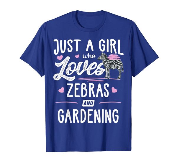 

just a girl who loves zebras and gardening gift women t-shirt, White;black