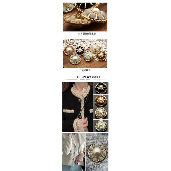 

fabric pearl craft decorative buttons for crafts clothing button needlework sewing supplies metal gold botones flower 2 jllsfs, Blike;white