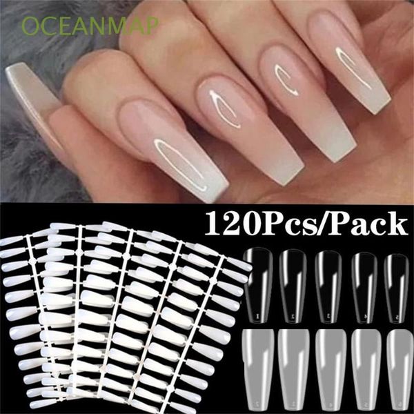 

false nails acrylic ballerina fake abs transparent sharp diy, Red;gold