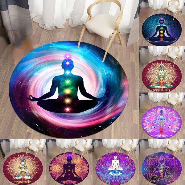 

carpets chakra round for living room meditation theme home carpet area rugs bedroom floor mat decor