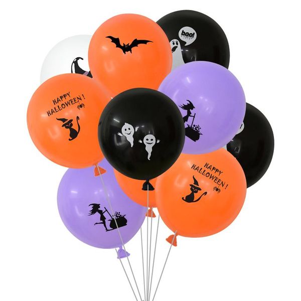 Party Dekoration 10 Stücke 12 Zoll Halloween Ballon Kürbis Hexe Geister Fledermaus Latexballons für Happy Home Bar Dekor Luft Globos Requisiten