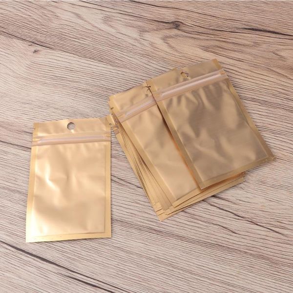 

storage bags 100pcs aluminized sealable metal food pouches packing bag (golden)