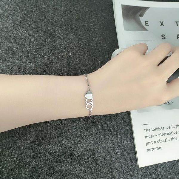 

link, chain multiple love stainless steel bracelets initial fashion hip hop valentine's day gifts jewelry gift, Black