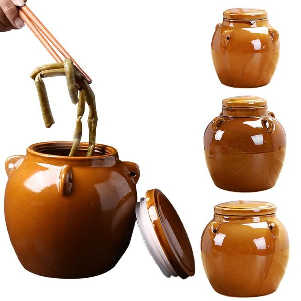 

storage bottles & jars vintage thicken ceramic kimchi jar home pickled kitchen pickle cabbage fruit pickling sealing food container