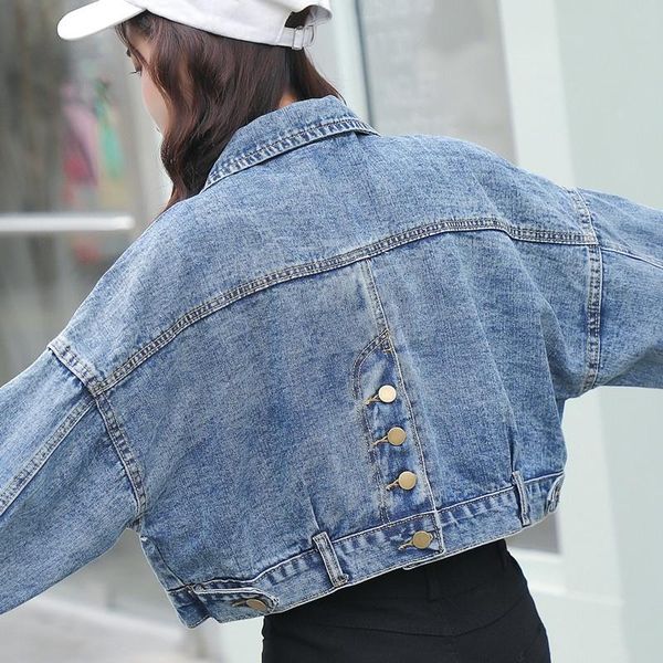 

women's jackets denim jacket spring 2021 korean loose small short, Black;brown