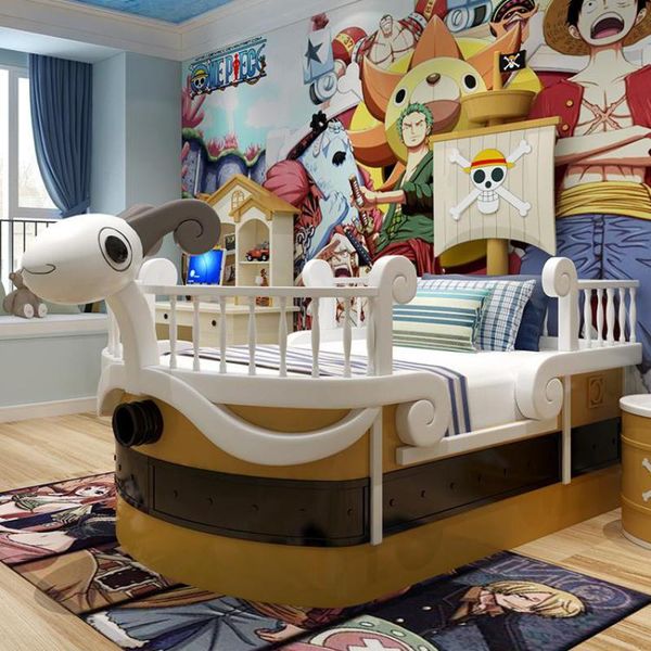

baby cribs custom solid wood creative pirate king boys girls children's bed meryl boat sailing youth single