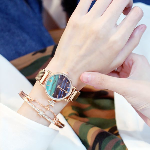 

french niche watch student cold wind korean version of simple retro literary temperament mori female college style, Slivery;brown