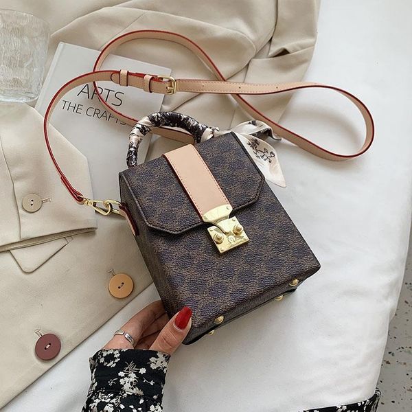 

evening bags retro ribbon designer pu leather small box crossbody for women 2021 winter female trend shoulder handbags and purses