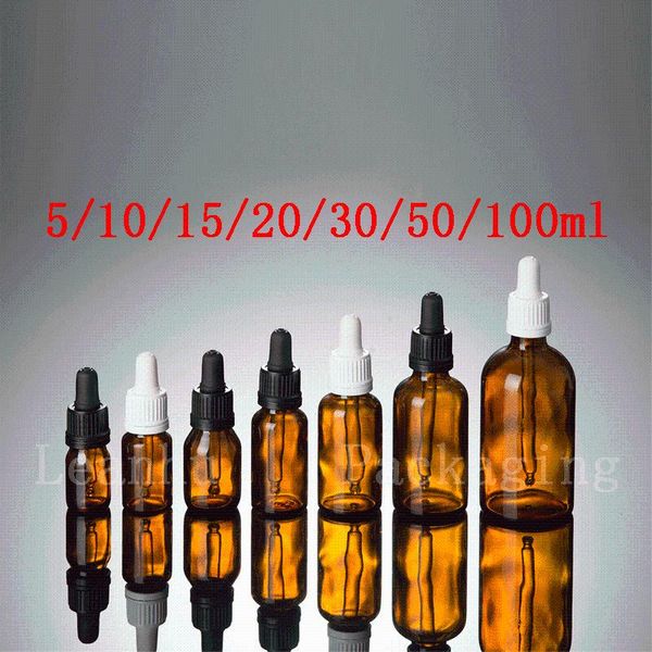 

wholesale women glass dropper bottles for essential oils small serum perfume brown sample container mini glass tube