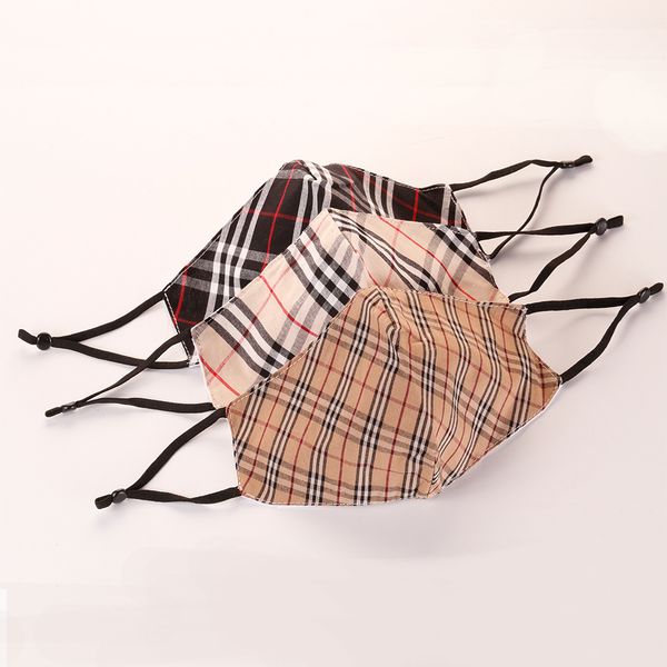 

cotton check mask dust pm2.5 filter fashion star personality washable