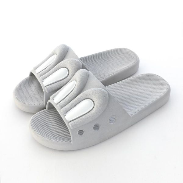 

slippers men's slipper leisure fashion couples cute cartoon home bathroom shower non-slip flat round toe 2021 men sandals comfortable, Black