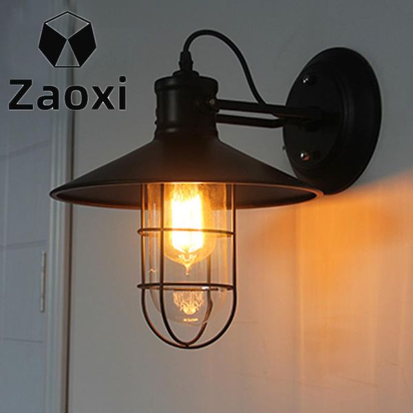 

zaoxi outdoor led loft wall lamp wood glass restaurant cafe bar sconces vintage industrial retro wall mounted lighting l6