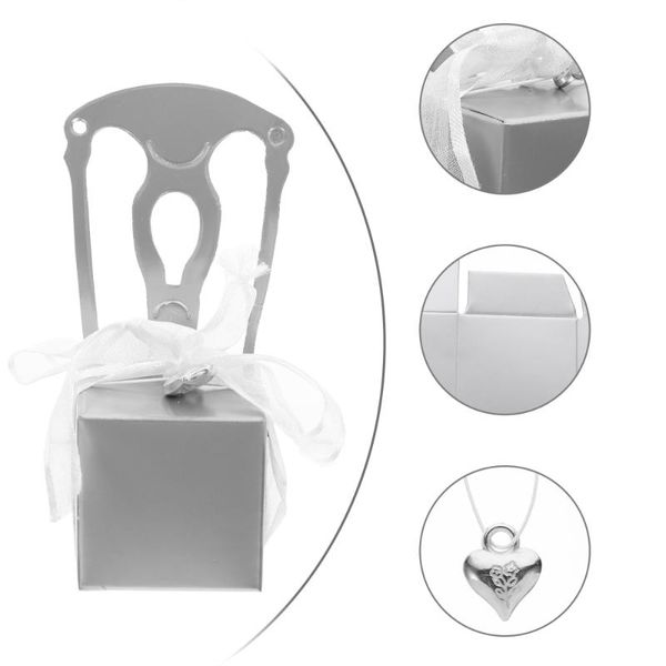 

1 set 24 pcs chair-shaped wedding candy storage boxes candy boxes (silver)