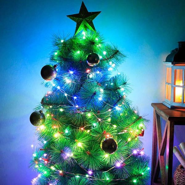 

2021 new led rgb christmas fairy 200+ mode dwaterproof water garland rope lights for outdoor decoration holiday lighting 8u4b