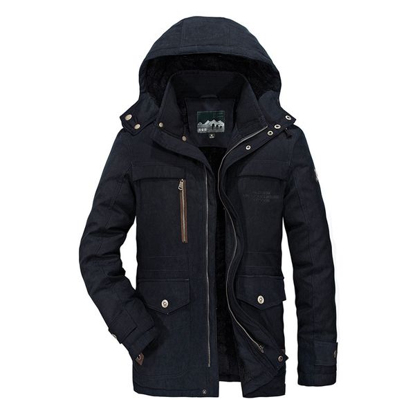 

2021 New Parka Casual Classic Winter Jacket Men's Windbreak Warm Padded Hooded Overcoat Fashion Outerwear Coat Plus Size 4xl 5xl 6xl 83pn, Black