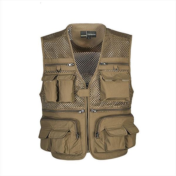 

fishing vests quick dry breathable multi pocket outdoor military tactical vest mesh jackets pgraphy hiking army green, White;black