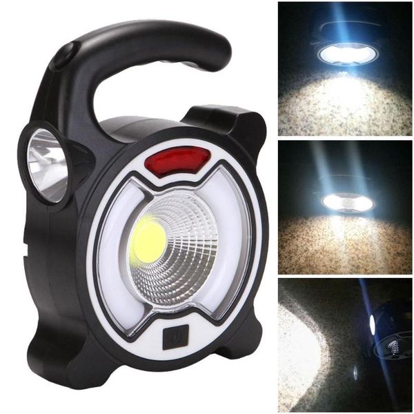 

outdoor solar energy/battery cob camping light handheld tent led lamp