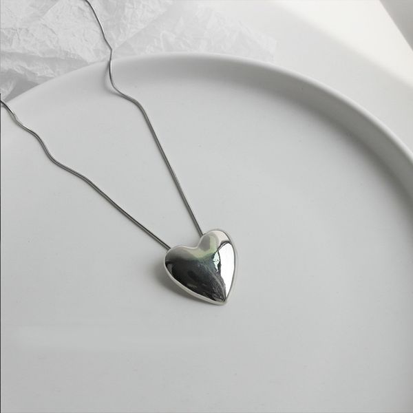 

xianlan073 europe and the united states on the streets of large pendant necklace love female personality of hip-hop ins cold wind, Silver
