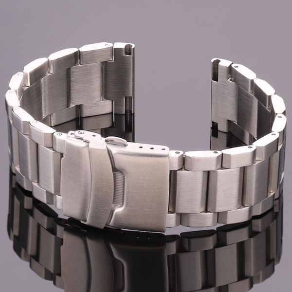 

watch bands stainless steel band strap women men metal watchband link bracelet 18mm 20mm 22mm 24mm accessories silver rose gold black, Black;brown