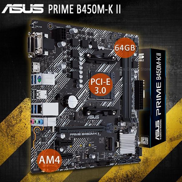 

motherboards asus prime b450m-k ii amd b450 socket am4 motherboard pci-e 3.0 ddr4 64gb 4 sata iii m.2 usb 2.0 placa-mÃ£e