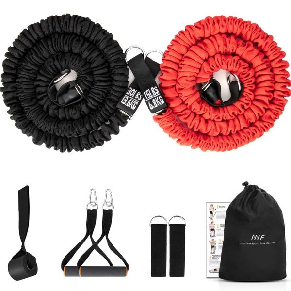 

resistance bands exercise set with protective nylon sleeve training tubes for home gym workout chest back thigh glute